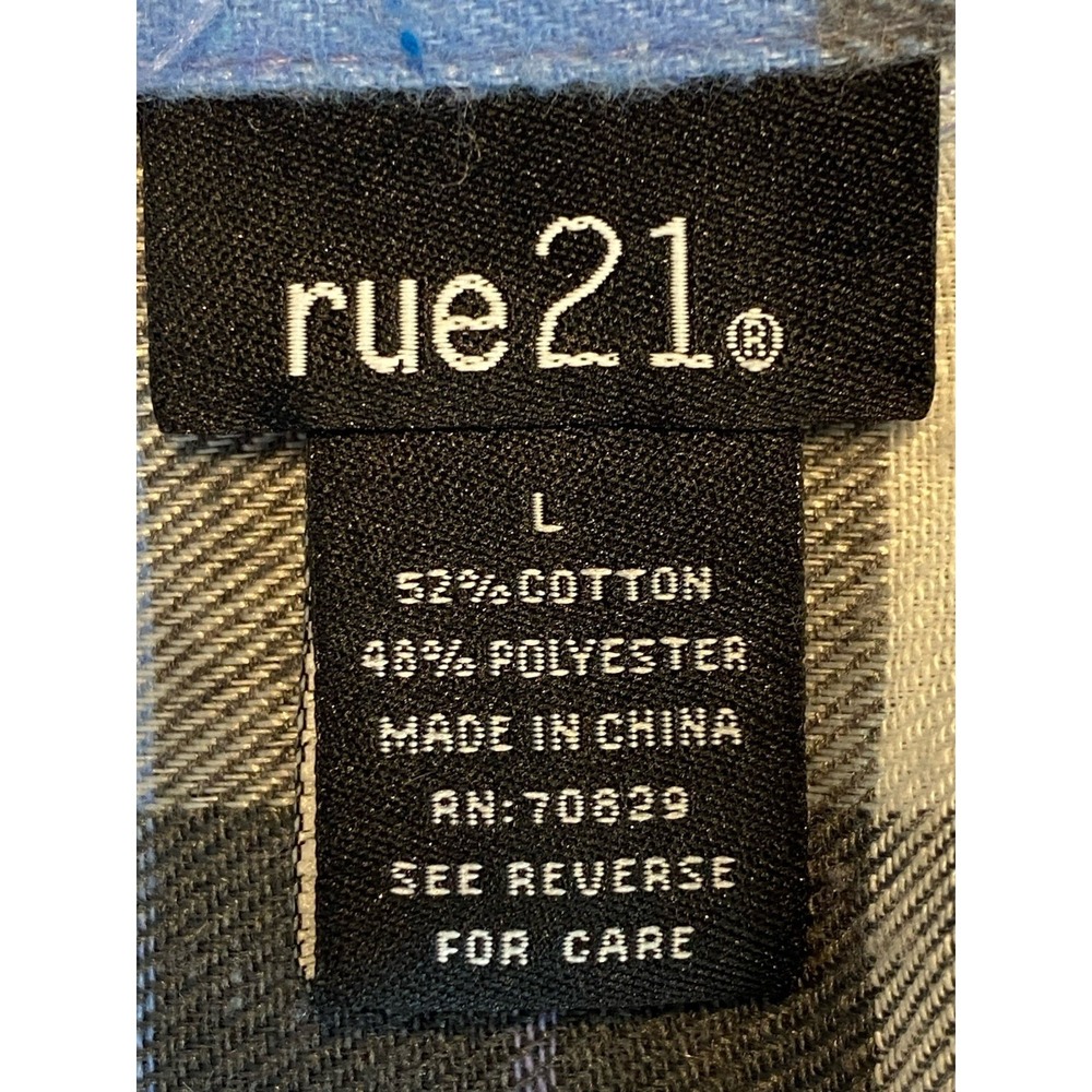 Rue 21 Womens Flannel Shacket Shirt Size Large Super Soft Country Girl Western - Picture 7 of 10